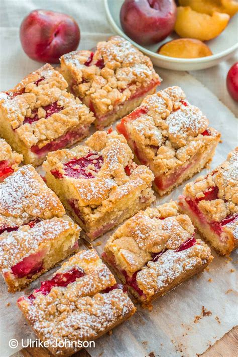 Traditional German Plum Crumble Cake Without Yeast