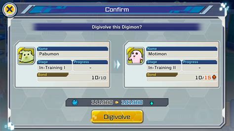 Digimon ReArise Training Digivolution Pabumon To Motimon