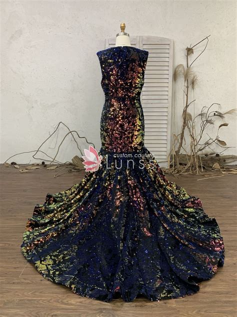 Custom Made Sparkly Sequin Mermaid Prom Dress Lunss