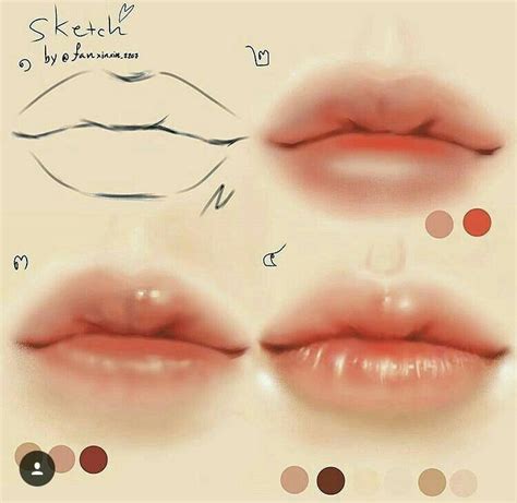 Image Result For Drawing Cute Lips Digital Art Tutorial Lips Drawing