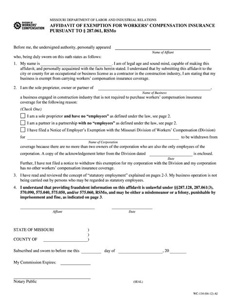 Wc Affidavit Fill Out And Sign Online Dochub