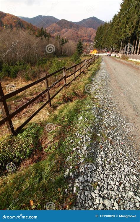 Country Road And Fence Stock Photo Image Of Fence Autumn 13198820