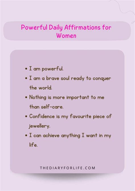 100 Powerful Daily Affirmations For Women Thediaryforlife