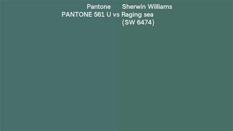 Pantone 561 U Vs Sherwin Williams Raging Sea Sw 6474 Side By Side