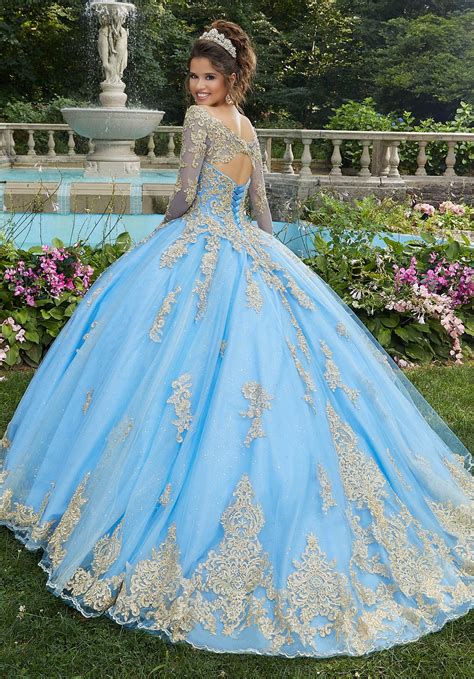 Metallic Lace And Glitter Tulle Quinceañera Dress Morilee Style 89272