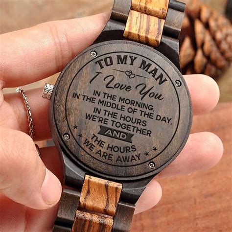 Gift ideas for the man who loves gadgets. Watch For Men - Great Gift For Husband Engraving Wooden ...
