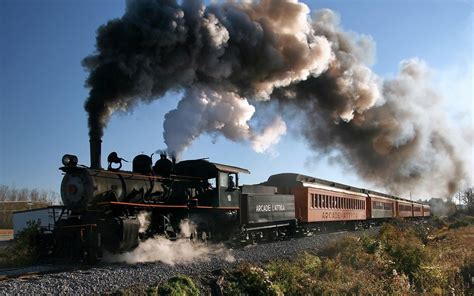 Black And Brown Train Railway Train Vehicle Steam Locomotive Hd