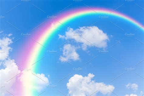 Blue Sky With Rainbow High Quality Nature Stock Photos ~ Creative Market