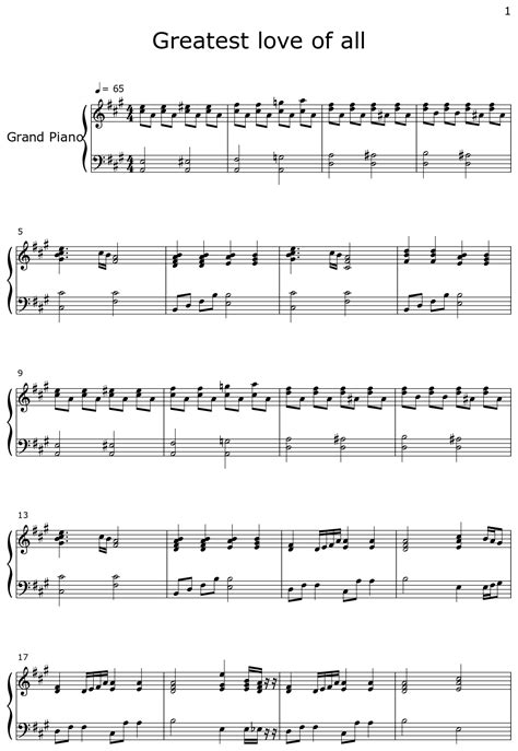 Greatest Love Of All Sheet Music For Piano