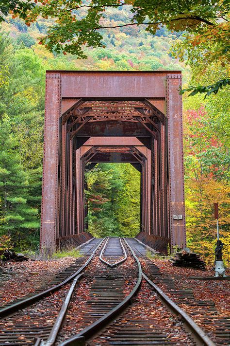 Autumn Train Trestle Photograph By White Mountain Images Pixels