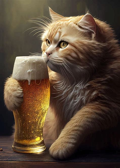 Majestic Cat Drinking Beer Diamond Painting Diamond Art Paintin