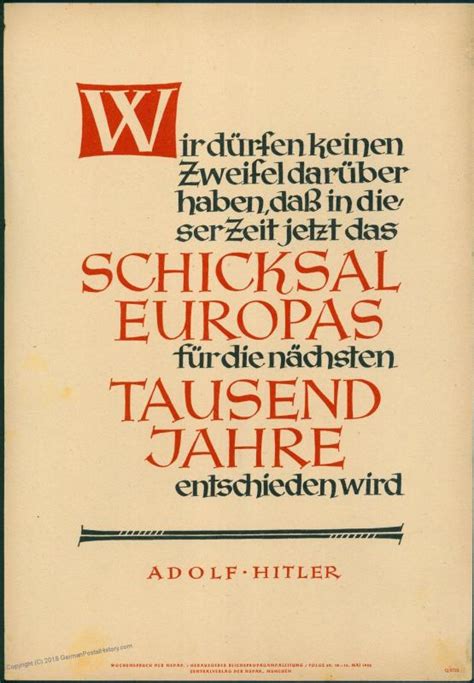 3rd Reich Germany 1000 Years Goebbels Wochenspruche Der Nsdap