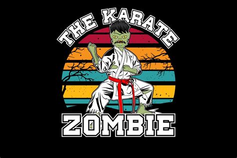 The Karate Zombie Design Vintage Retro 4278168 Vector Art At Vecteezy