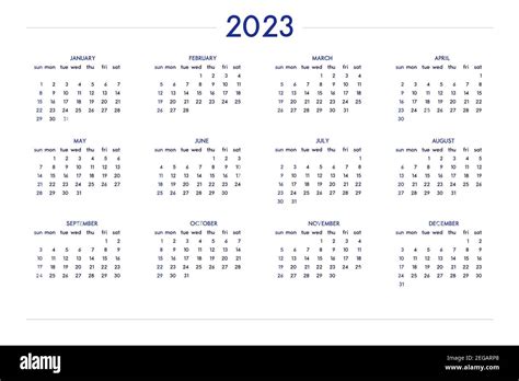 Calendario 2023 Imágenes Vectoriales De Stock Alamy