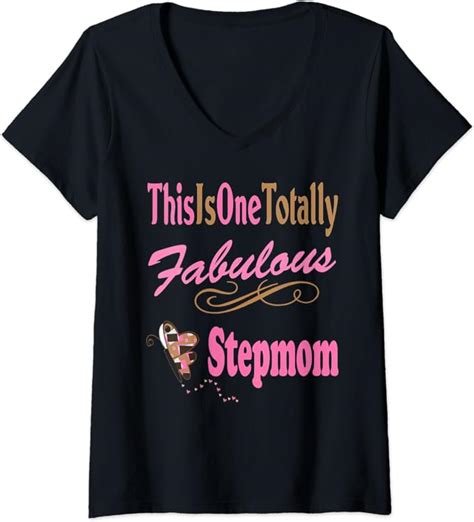 Womens Totally Fabulous Stepmom Best Stepmom Ever Butterfly V Neck T Shirt Clothing