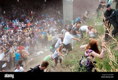 Thousands Of People Crowd Around The Tunnel In Which A Mass Panic Stock