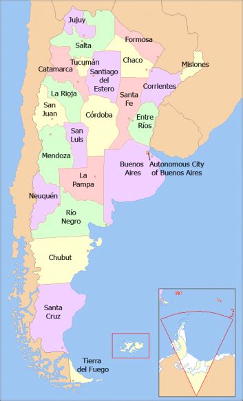Regions Of Argentina Map Geographic Media
