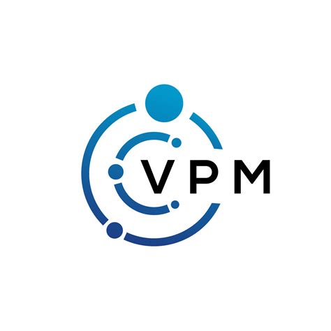 Diseño De Logotipo De Tecnología De Letra Vpm Sobre Fondo Blanco Vpm