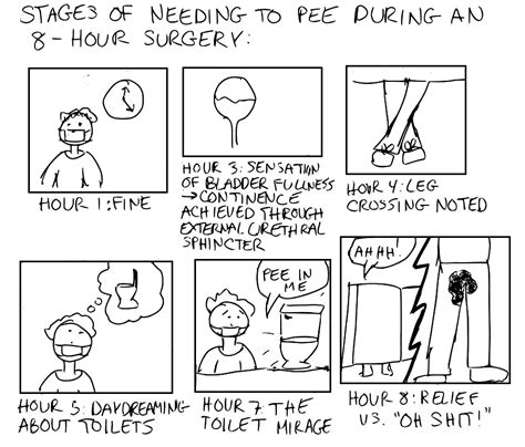 A Cartoon Guide To Becoming A Doctor Stages Of Needing To Pee