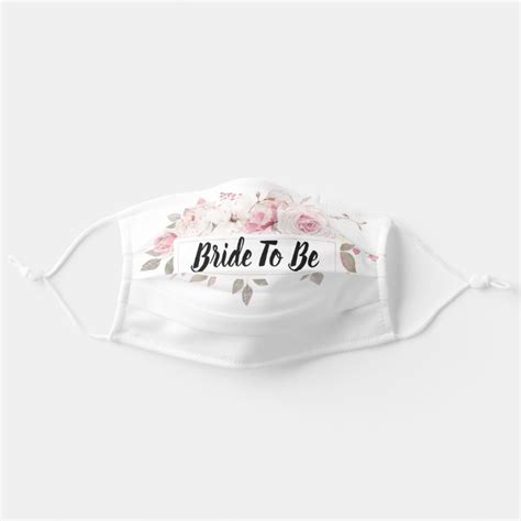 pink roses bride to be adult cloth face mask zazzle