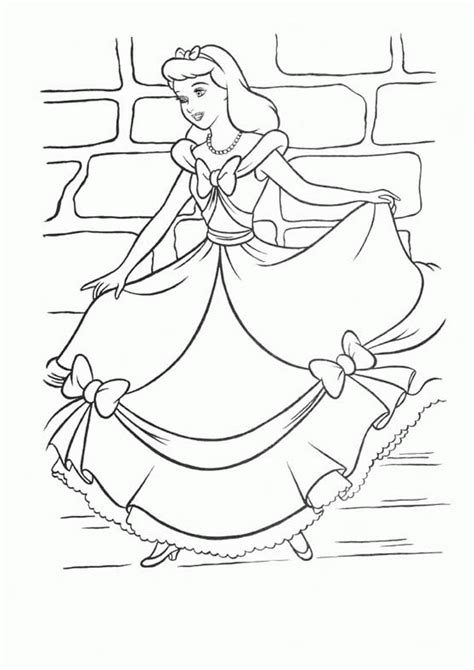 Coloring Pages Cinderella Pink Dress Clip Art Library