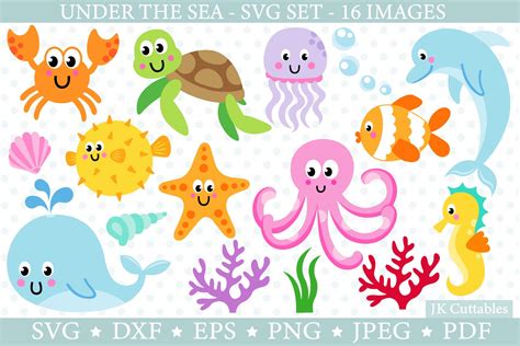 Under The Sea Animals Svg Cut Files For Crafters Ocean Svg 558014