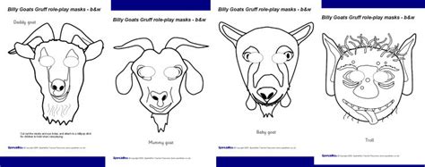 printable billy goat gruff masks clip art library