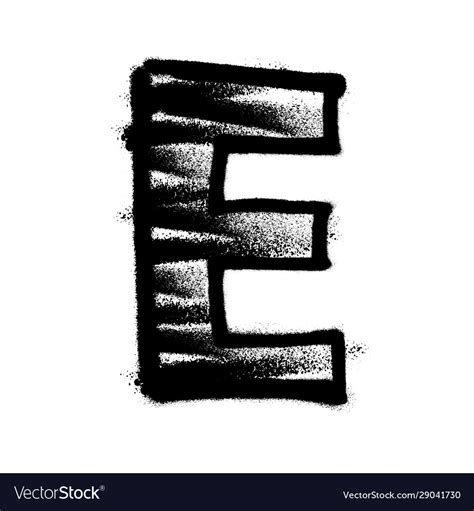 Letter E Graffiti Alphabet With Spray Lines Vector Image