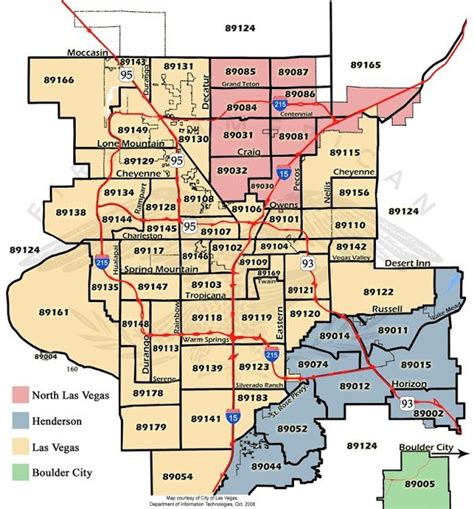 Printable Las Vegas Zip Code Map 89002 Henderson 89005 Boulder City