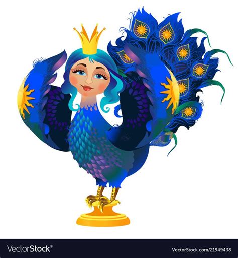 Folk Character Of The Bird With A Woman Face Vector Image On