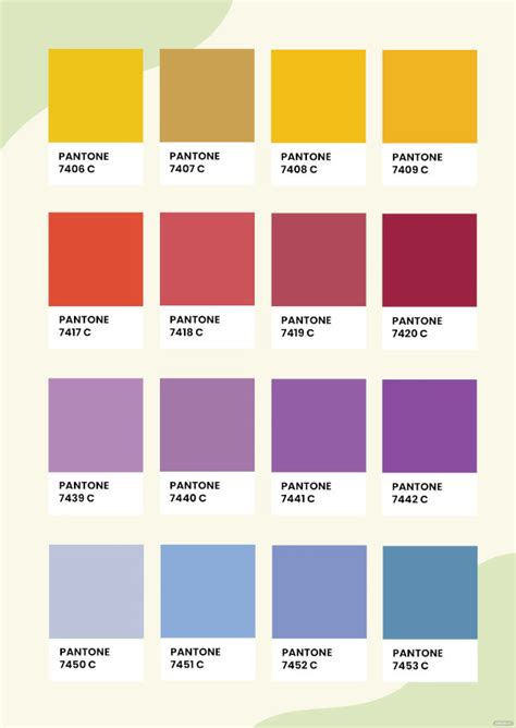 23 Word Pantone Color Chart Templates Free Download