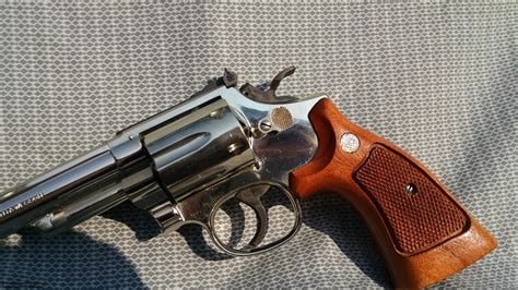 Smith And Wesson Model 19 4 Nickel Plated 357 Magnum With A 6 Inch Barrel