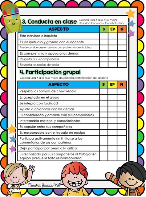 Ficha Descriptiva Alumn Evaluaciones Para Preescolar