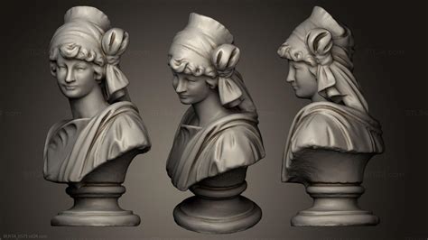 Бюсты и головы античные и исторические Статуя Женского Бюста busta 0571 3d модель для ЧПУ