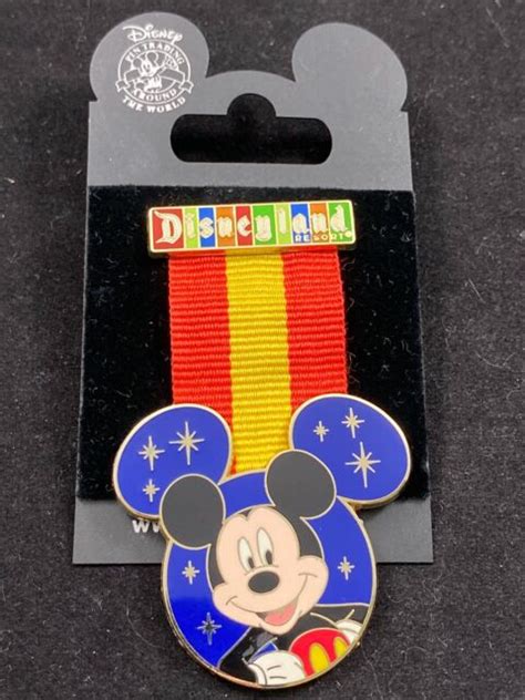 Disney Pin Dlr Mickey Mouse Medal Banner Ribbon 53208 Ebay