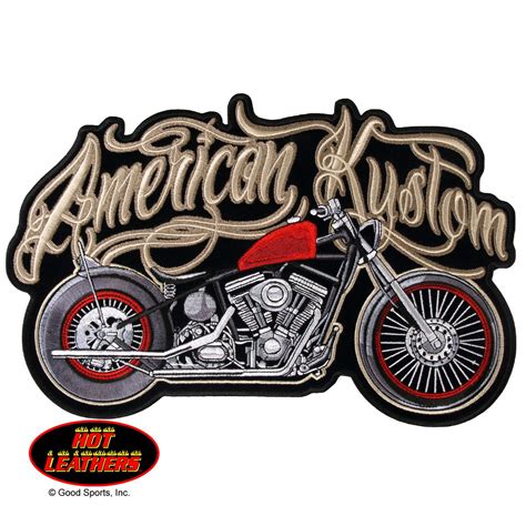 Hot Leathers American Kustom Motorcycle Patch Custom Patches Embroidered Patches Patches