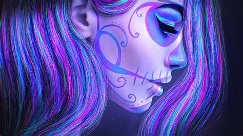 Skulls Sugar Skull Wallpaper Neon Wallpaper Wallpaper Backgrounds My Xxx Hot Girl