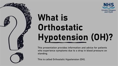 Nhsggc Orthostatic Hypotension Oh Youtube
