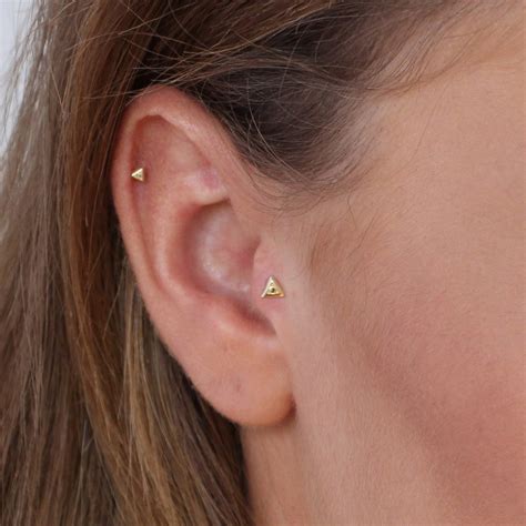 Gold Helix Earring Gold Helix Stud 14k Gold Piercing Etsy