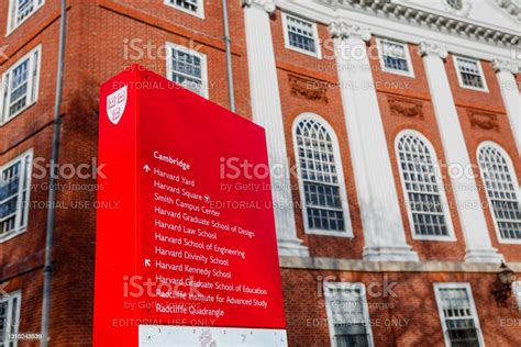 Harvard University Campus Directional Sign Post To Campus Locations And