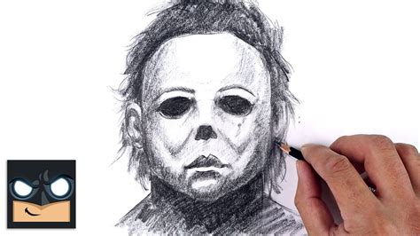 How To Draw Michael Myers Halloween Sketch Tutorial Youtube