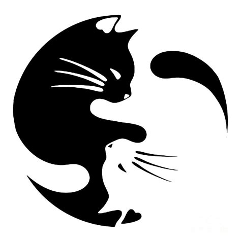 Cat Yin Yang Digital Art By Lincoln Rosa