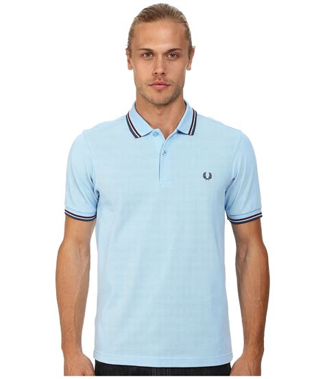 Lyst Fred Perry Slim Fit Twin Tipped Polo In Blue For Men
