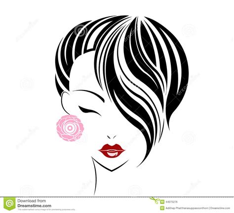 The county theater daniel kozhemyako m. Short Hair Style Icon, Logo Women Face Stock Vector ...