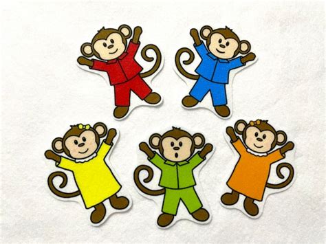 Five Little Monkeys Jumping On Bed Felt Stories Speech Therapy Activity