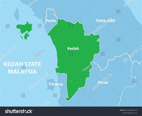 Kedah State Map Malaysia Country Stock Vector Royalty Free 2091004171