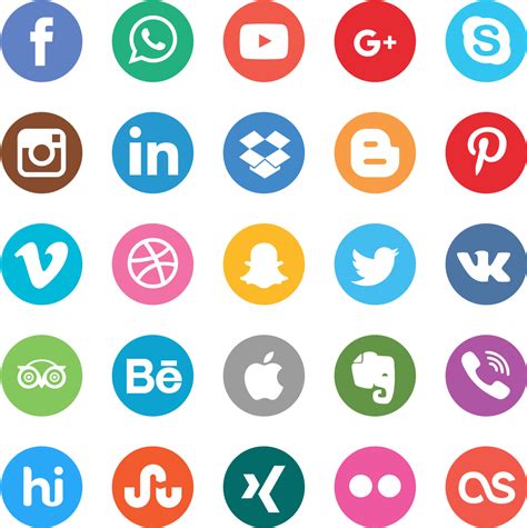 Social Media Icon Vector Free Graphic Set Free Social Icon Png