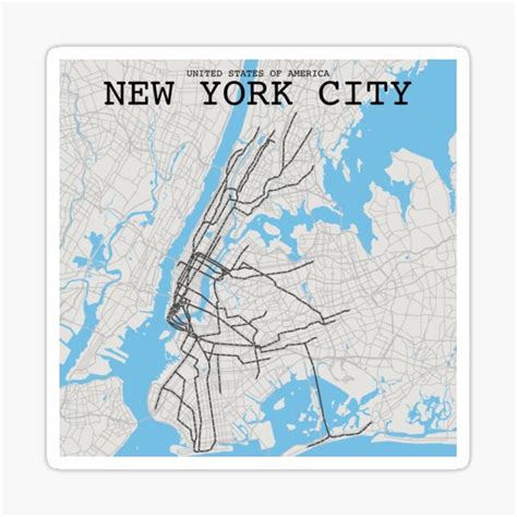 New York City Grey Transit Network Sticker By Cptvdesign Redbubble