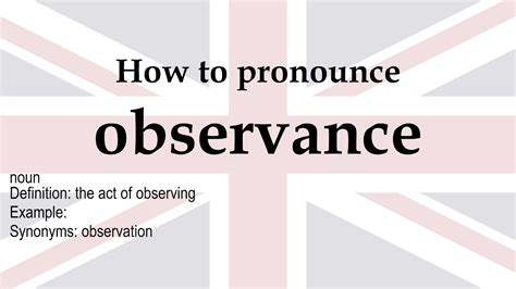 How To Pronounce Observance Meaning Youtube