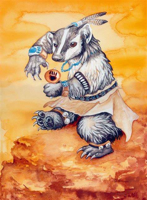 I have no native american heritage but i sure wish i did. Badger Kachina by ursulav | Spirit animal art, Native ...